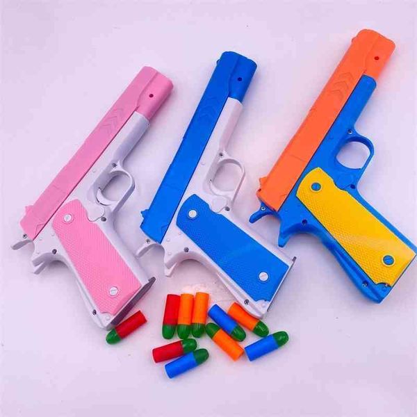 

semi-automatic colt children's toy pistol soft bullet gun against boys and girls' toys