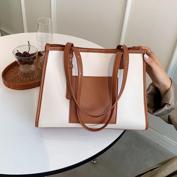 

evening bags vintage women's tote bag large casual shoulder for women 2021 brand pu leather luxury designer solid female handbags purse