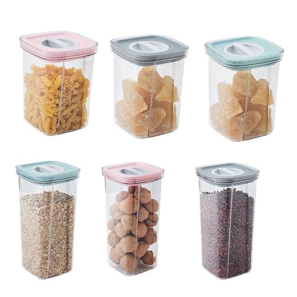 

storage bottles & jars transparent sealed box clear container set kitchen dried grains tank nut snack airtight organization