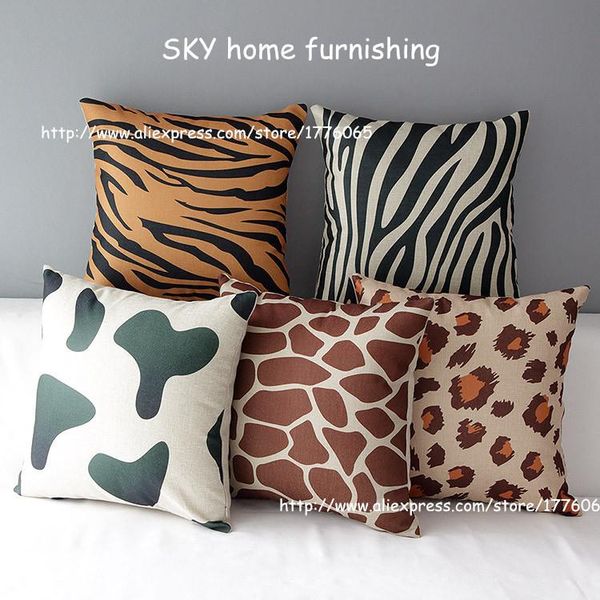 

cushion/decorative pillow 45*45 factory wholesale professional custom-made cushion cotton and linen hold coat leopard stripes style design