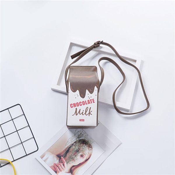 

creative milk box women shoulder bags designer cute fruit print lady messenger crossbody phone bag female small purses