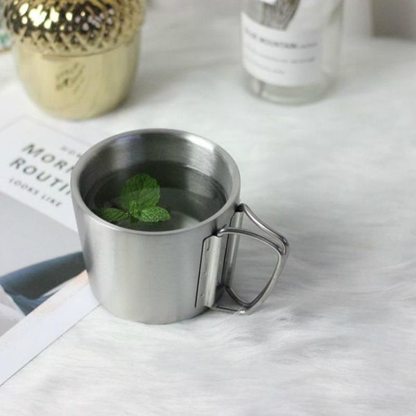 

double layer stainless steel mug nordic style chic metal industrial extremely simple cup mugs