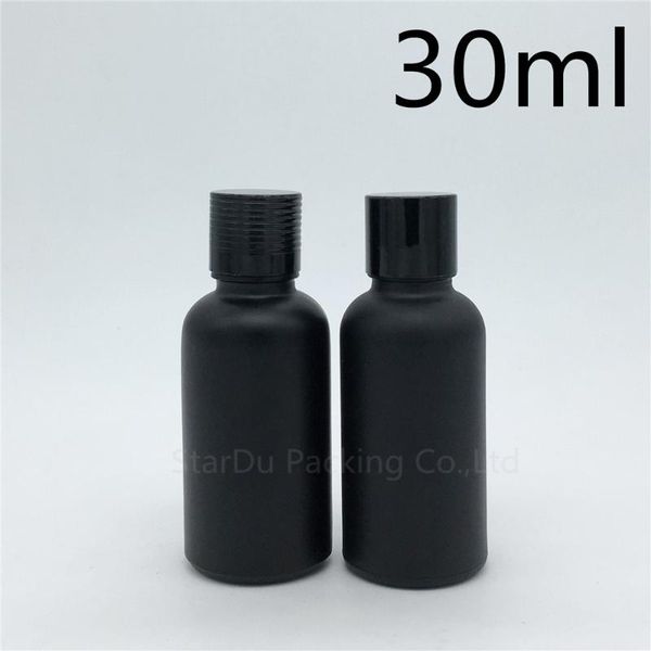 

storage bottles & jars 240pcs 30ml black frosted glass bottle vials essential oil with screw cap 30cc perfume