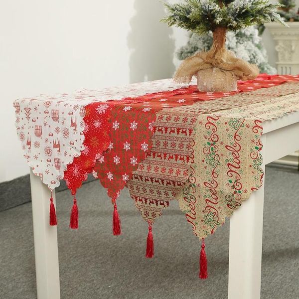 

christmas decorations decoration table runner tablecloth supplies cloth home placemat party year 2022 knitted m9m4