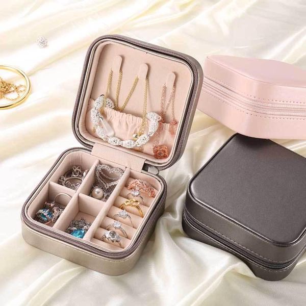 

jewelry pouches, bags candy color fashion women luxury box mini style leather storage case for home travel girl gift 200807-69, Pink;blue