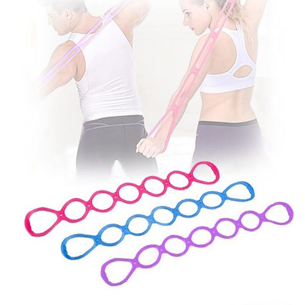 

yoga stripes gym elastic 7 hole silicone tension rope band for women&men's arm strength training exercise equipment
