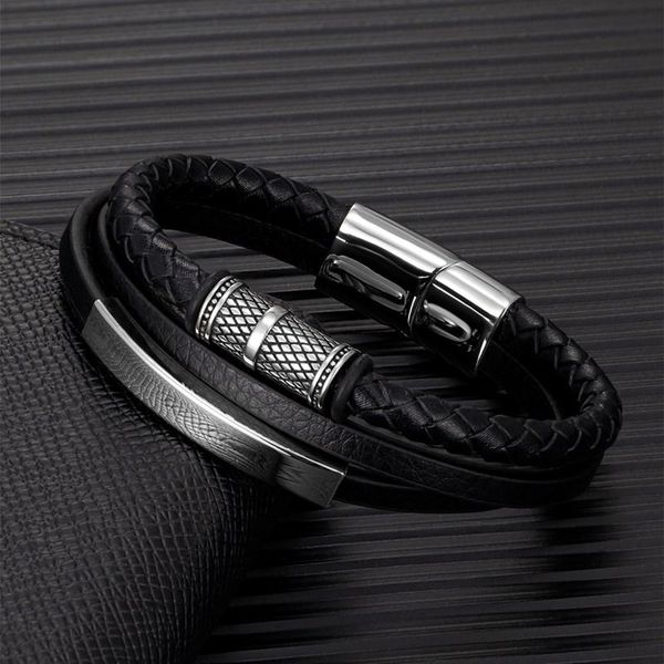 

charm bracelets viking style hand-woven multi-layer combination accessory stainless steel men's leather bracelet classic friendship gif, Golden;silver