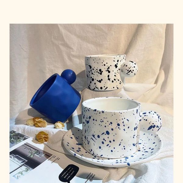 

mugs ink ceramic mug ins wind oatmeal breakfast coffee cup couple water simple large-capacity household