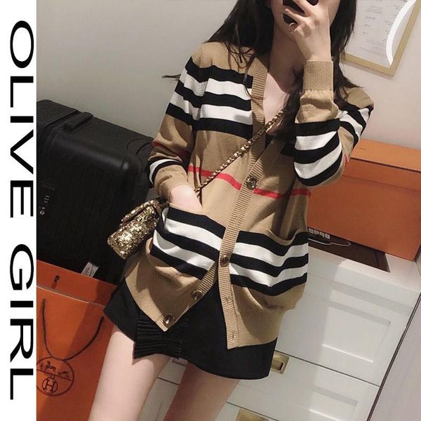 

women's knits & tees 2021 knitted cardigan coat spring korean loose and versatile sweater long sleeve thin, White