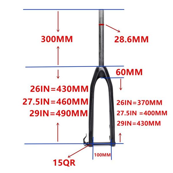 

bike forks climb front fork20in mountain mtb carbon fork bicycles rigid tapered shaft hub 15mm super 1-1/8