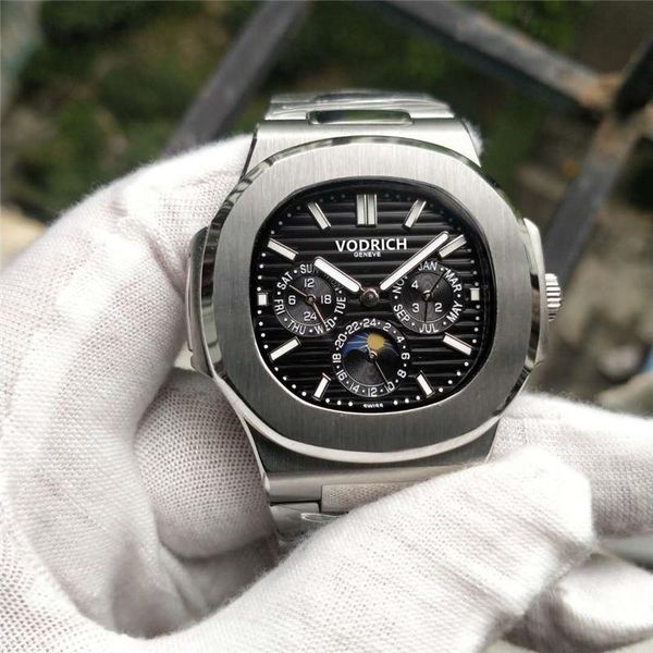 

wristwatches men's nautilus tourbillon automatic mechanical watch swiss 1:1 clock quality stainless steel watches gifts, Slivery;brown