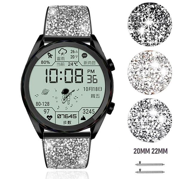 

watch bands 20/22mm diamond wrist strap for huawei 3 3pro band magnetic buckle bracele huwei gt 2 42/46mm gt2 pro watchband, Black;brown