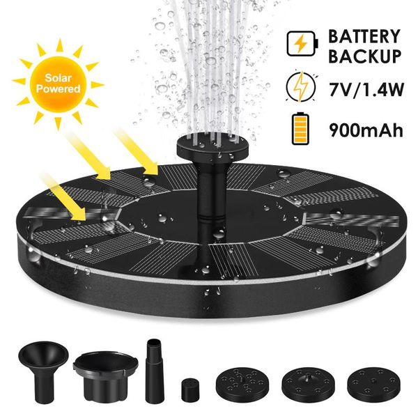 

1.4w led solar bathtub fountain pump floating powered water for birdbath backyard pond pool garden decor decorations