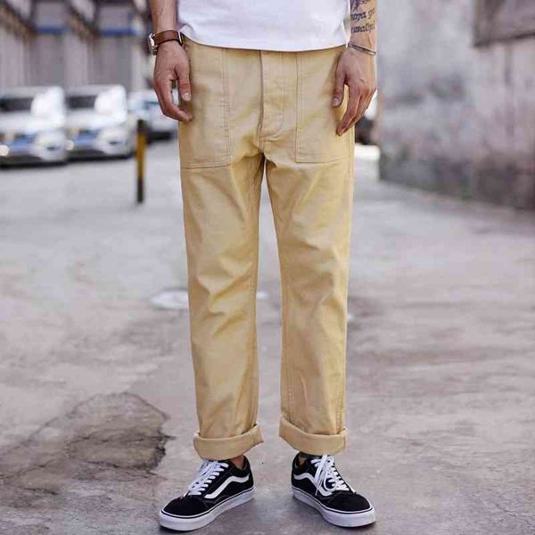 

men's jeans 2021 multifunctional fatigue pants classic military trousers satin olives straight-line male, Blue