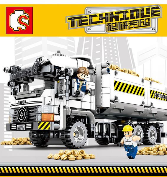

sembo 799pcs technic engineering dump truck building blocks vehicle car bricks set educational diy toys for children boys 1008