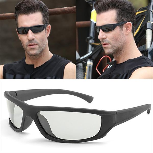 

pchromic sunglasses driving men polarized chameleon discoloration sun glasses for change color sport fashion, White;black