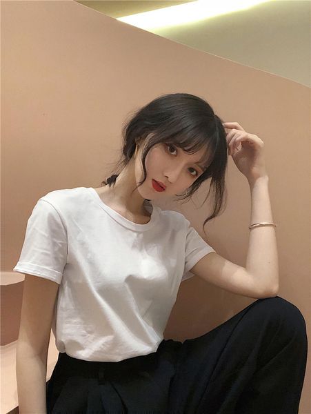 

tee 2021 loose classic summer leisure women's breathable t-shirt, White