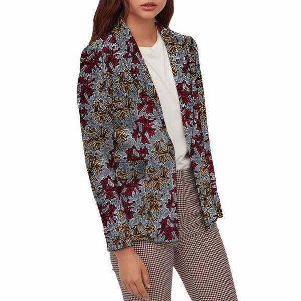 

ethnic clothing african print female suit jacket casual women's blazers holiday gift nigerian style for wedding/party, Red