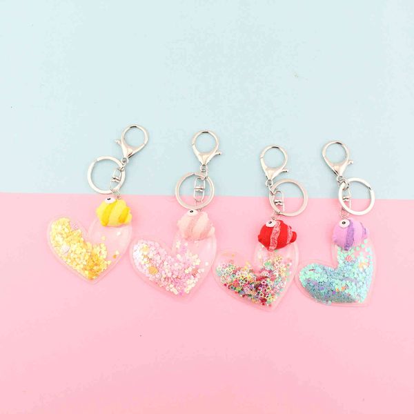 

keyring keychain ocean world creative series pendant animal bright pink, Silver