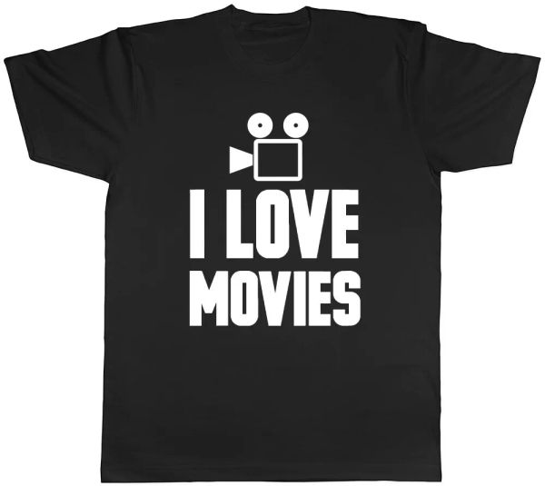 

i love movies mens ladies womens t-shirt, White;black
