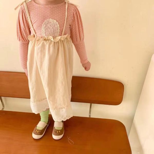

children strappy dress spring sweet frill fashion plain girl suspender skirt girl's dresses, Red;yellow
