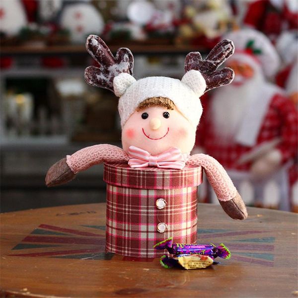 

christmas decorations navidad 2021 elk girl boy gift box candy storage bottle for home year 2022 noel presents