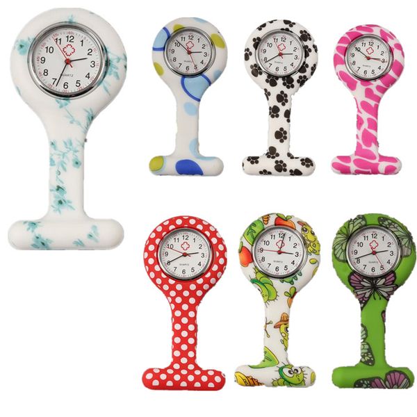 Orologio tascabile della moda colorate caramelle in silicone a motivi di silicone orologi Watch Numeri arabo Numerals rotondo clip digitale sull'orologio