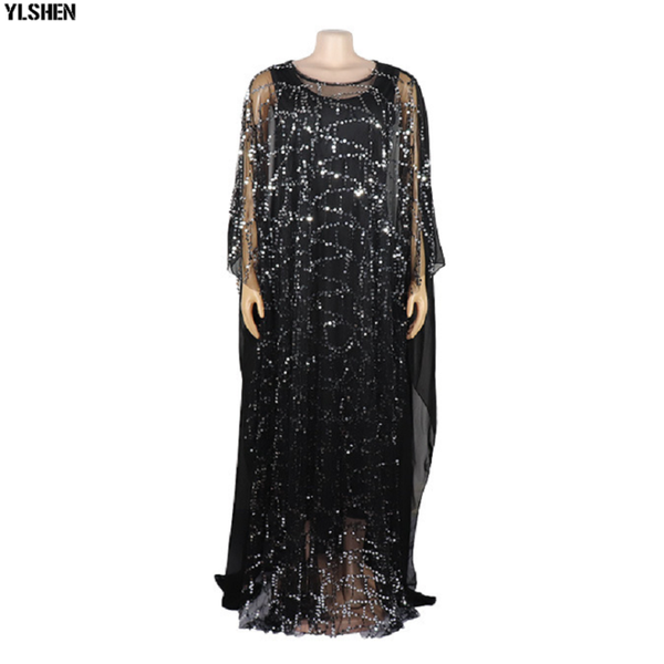 

ethnic clothing african dresses for women autumn long sleeve clothes fashion sequins robe africaine loose dashiki traditional dress, Red