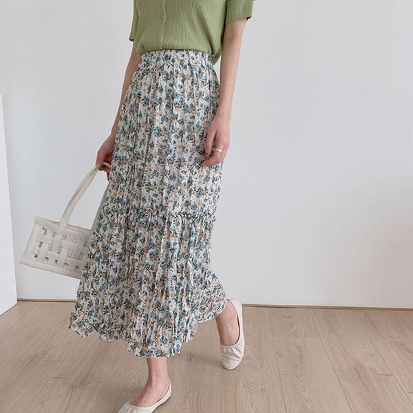 

vogorsean womans summer skirt 2021 bohemian beach high waist a-line skirts, Black