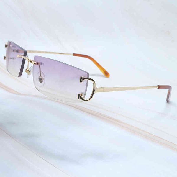 

designer sunglasses retro men women decoration fashion sunglass small square rimless color metal frame, White;black