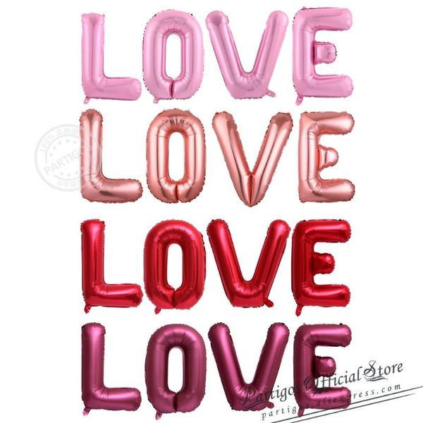 

party decoration 30inch red love letter aluminum foil balloon for wedding valentines happy birthday decorations year 2021 home supplies
