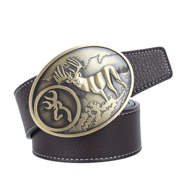 

belts men women waist strap waistband belt leather with bronze buckle, Black;brown