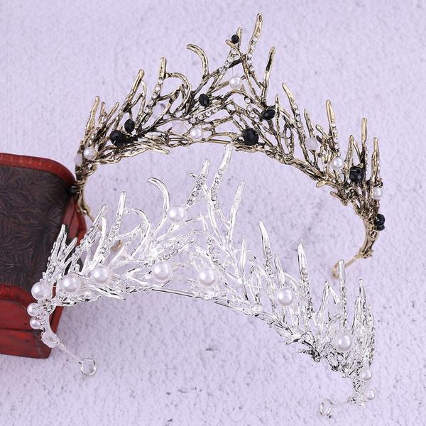 

hair clips & barrettes black crystal crowns and tiaras pearls rhinestone designer headband wedding tiara bride accessories jewelry headpiece, Golden;silver
