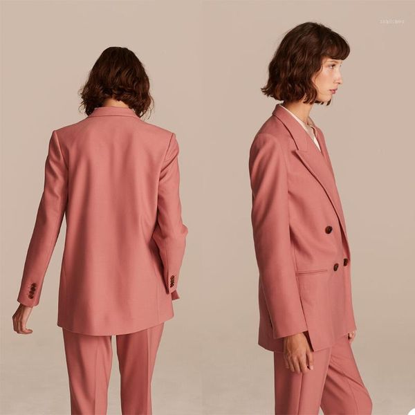 

women's two piece pants england style streetwear women suit peaked laple costom made casual lady blazer for office party young girl 2 p, White