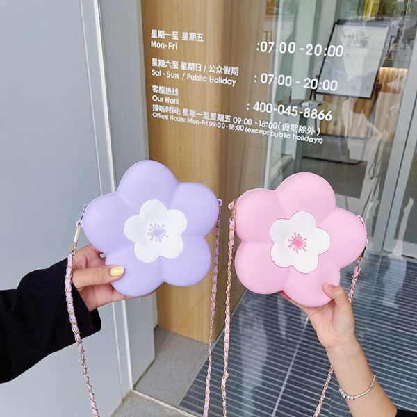 

purse kids purses and handbags cute flower crossbody bags for women small coin wallet shoulder bag kawaii baby girl, White
