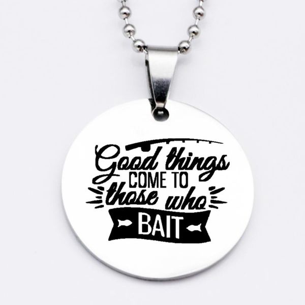 

earrings & necklace good things come to those who bait keychain women stainless steel fishing jewelry accept drop yp6148, Silver