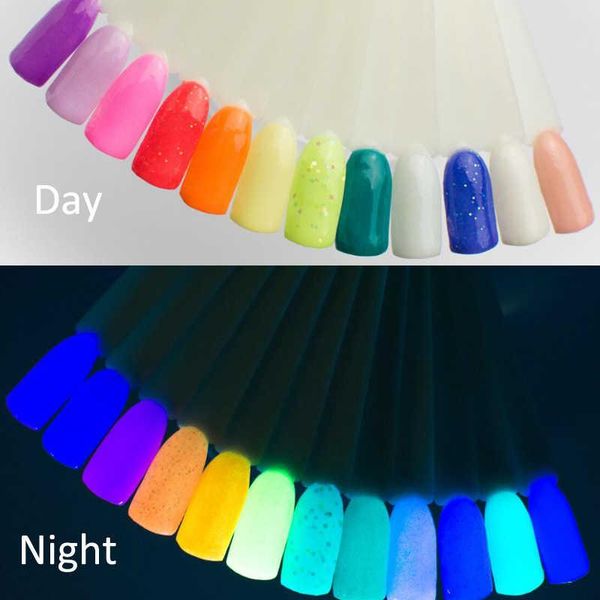

nail glitter 12 pcs powder pigment night luminous dipping shining natural dry art uv polish maicure, Silver;gold