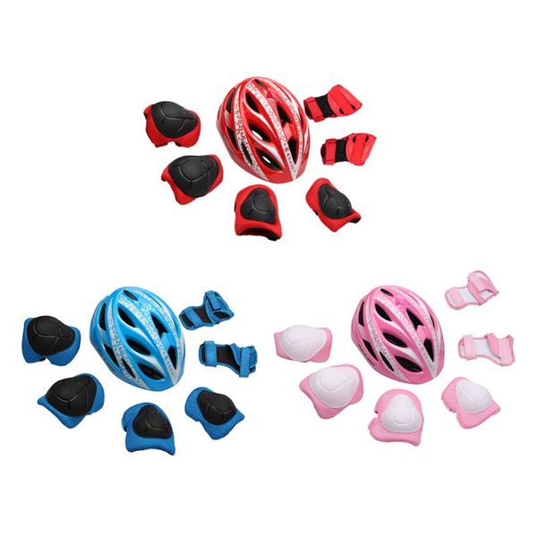 

cycling helmets 1 set kids skating bicycle protective gear helmet head protector knee pads elbow wrist guards for bicycling roller