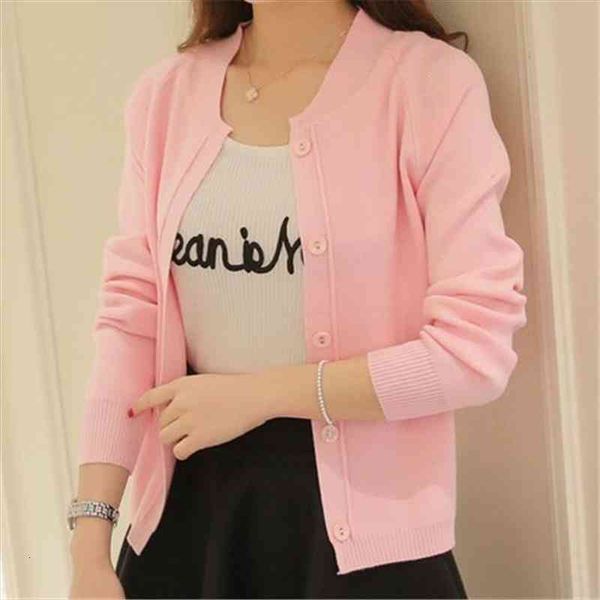 

spring summer candy color cardigan women sweater long sleeve knitted cardigan female pink yellow knit coats zy1450, White;black
