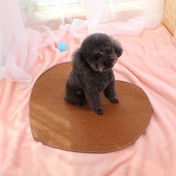 

kennels & pens 2021 creative summer sleeping mats made of bamboos lovely cute pet dog cat mat house bed soft breathable pads