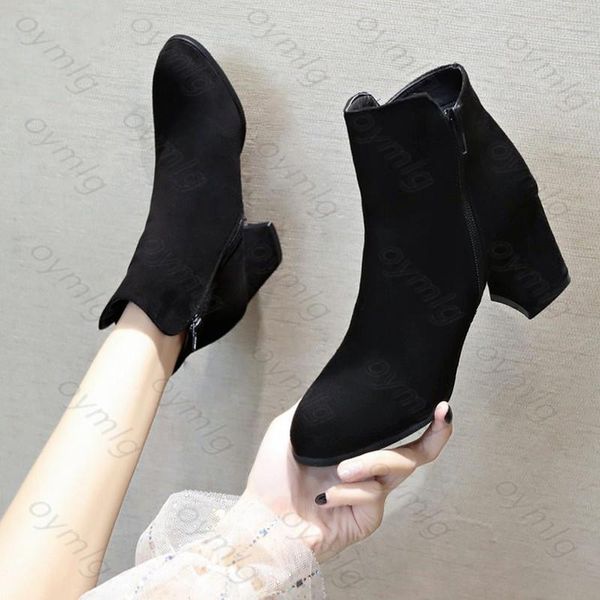 

boots plus size 35-42 women high heels shoes 2021 winter fashion wedding crystal ankle warm snow pumps, Black