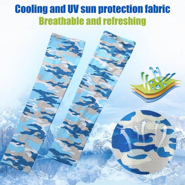 

elbow & knee pads 1 pair arm cover sleeves sun uv protection cycling fishing running ice silk long tattoo sleeve anti-sunburn cuff, Black;gray