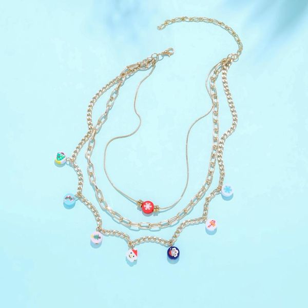 

chains beauty layer christmas multi-layered ladies necklace same paragraph women's birthday present jewelry wholesale drop, Silver