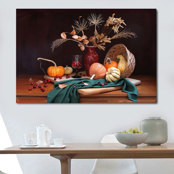 Grande tamanho pintura a óleo impressão cartaz de frutas arte pintura de lona abstrato imagem para sala de estar decoração de cozinha