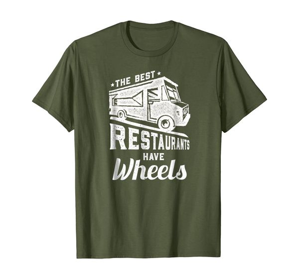 

the restaurants have wheels food truck t-shirt, White;black