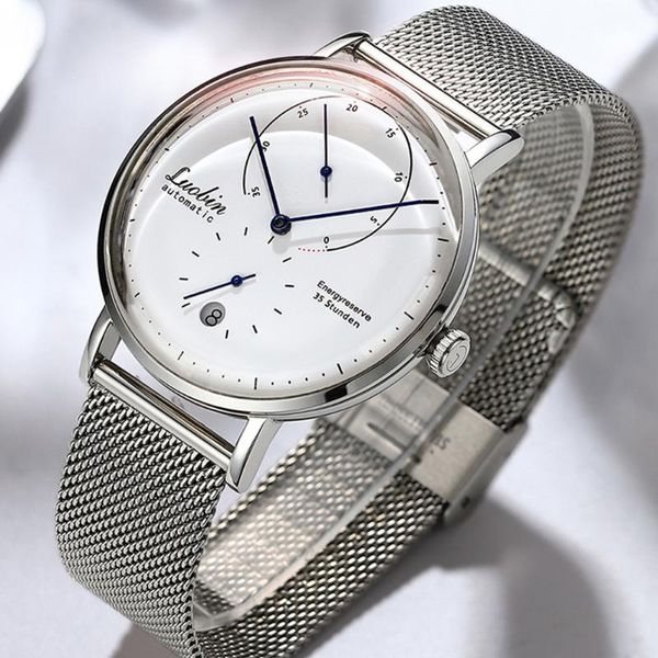 

wristwatches mens automatic watches luxury men's mechanical watch luobin fashion business 42mm waterproof relojes para hombre, Slivery;brown