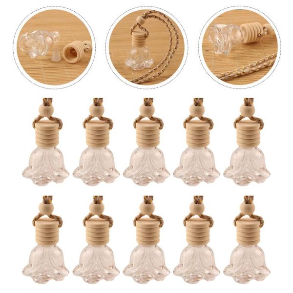 

storage bottles & jars 10pcs car hanging perfume bottle wooden lid diffuser vehicle decor accessory