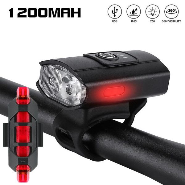 

bike lights mtb light bicycle lantern front rear 350lm lighting 1200mah headlight taillight night cycling lamp accessories