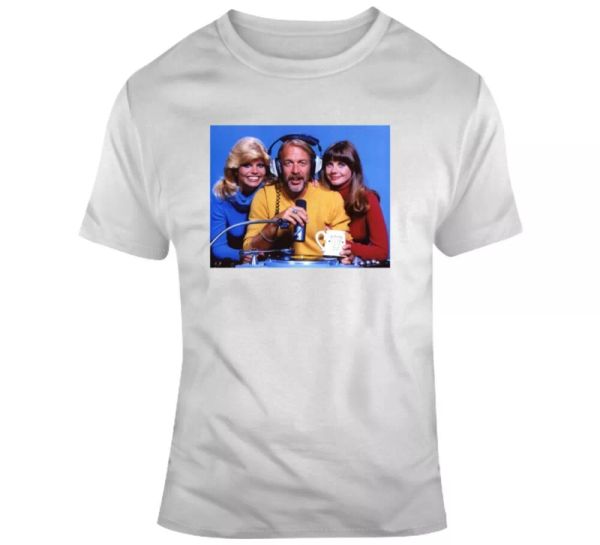 

wkrp in cincinnati johnny fever loni 70s tv fan t shirt, White;black