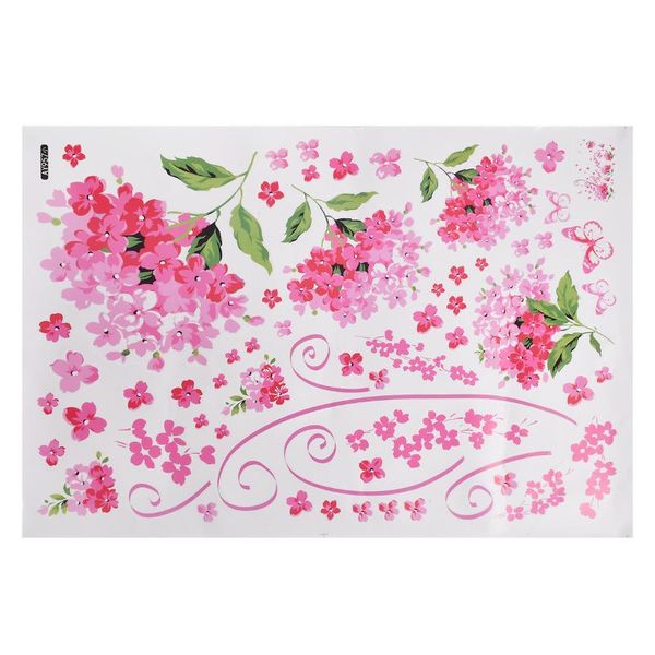 

wall stickers diy sticker pink home decor adhesive removable 50*70cm television flowers cherry blossom